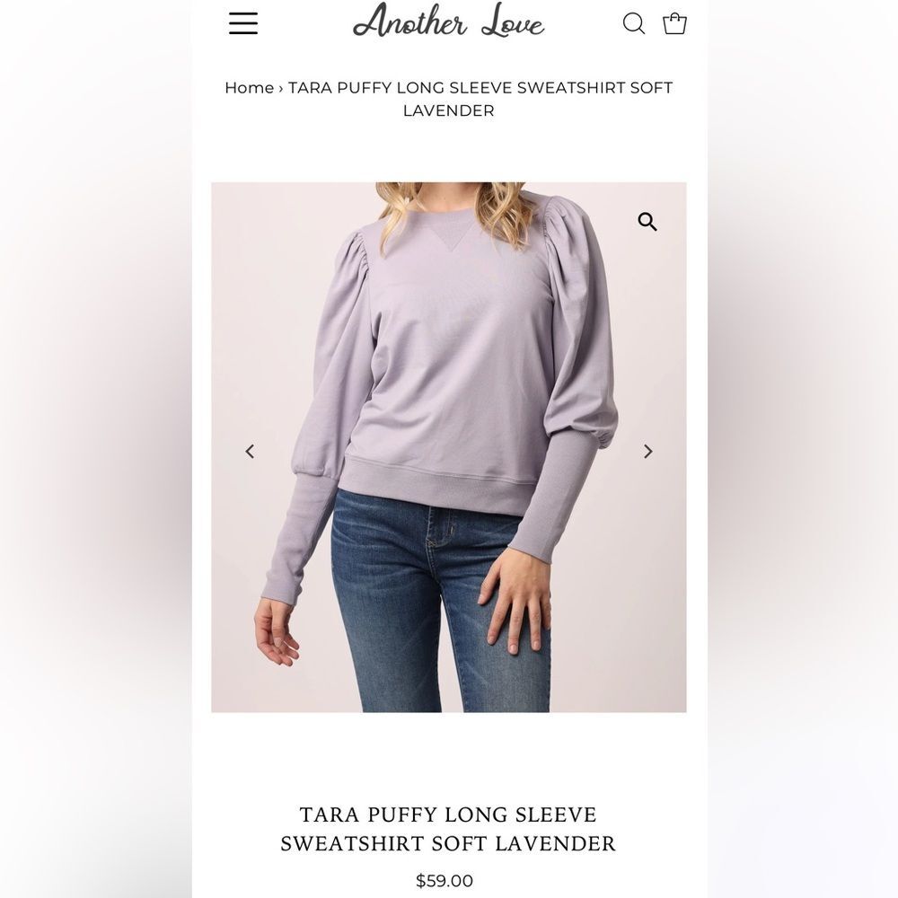 Another Love Tara Puffy Sweatshirt Size XL
